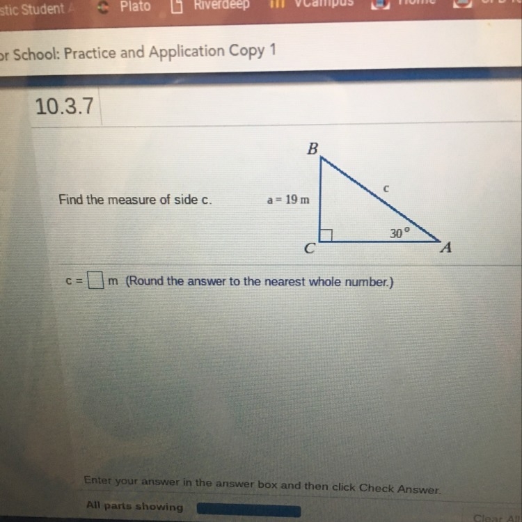 Please show me how you find the measure of side c and what c measures Thank you appreciate-example-1