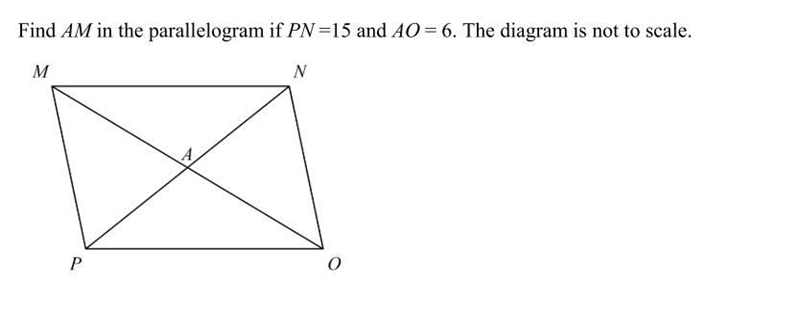 Find AM in the parallelogram-example-1