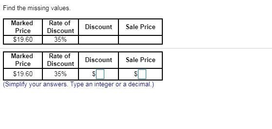 Please see below. Find the missing values-example-1