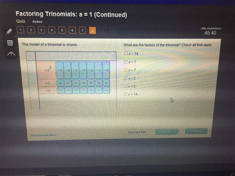 What are the factors of the trinomial? Check all that apply-example-1