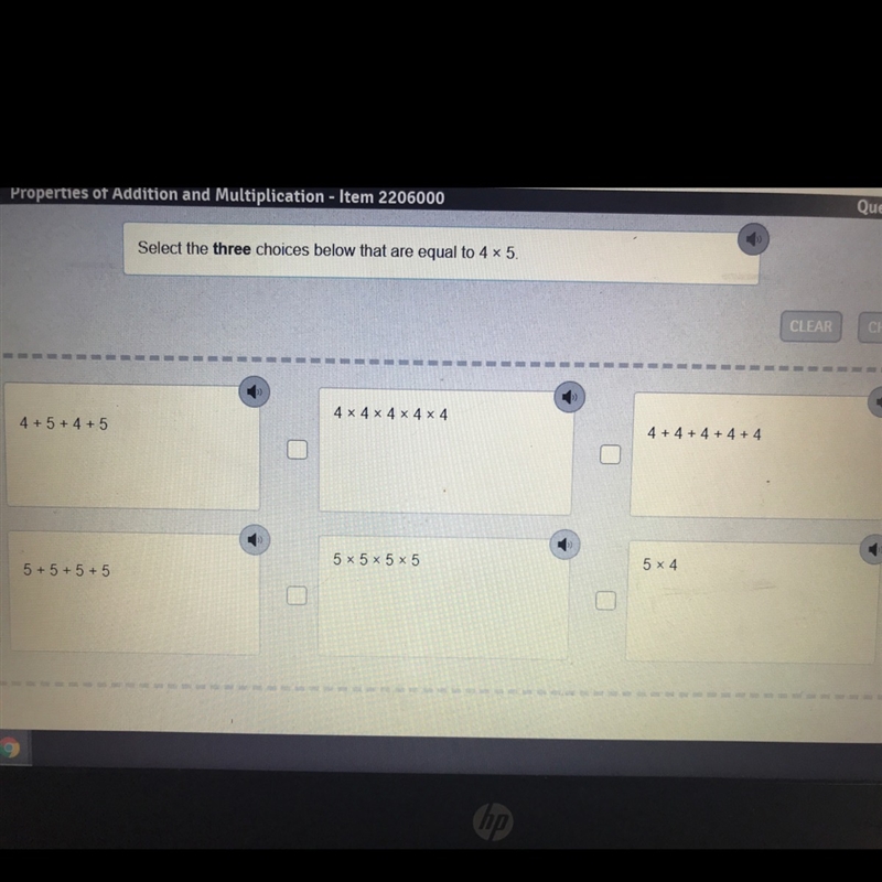 What three choices are equal to 4x5-example-1