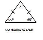 Find the measure of x in the triangle. Show all your work-example-1