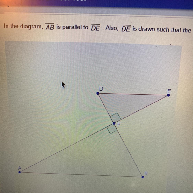 In the diagram, AB is parallel to DE. Also, DE is drawn such that the length of DE-example-1