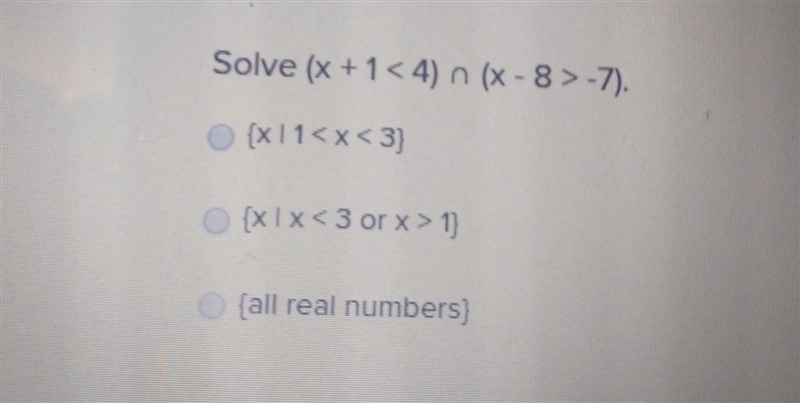 Solve (x +1 < 4) n ( x - 8 > -7)?​-example-1