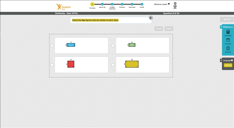 Select the two figures that are similar to each other.-example-1