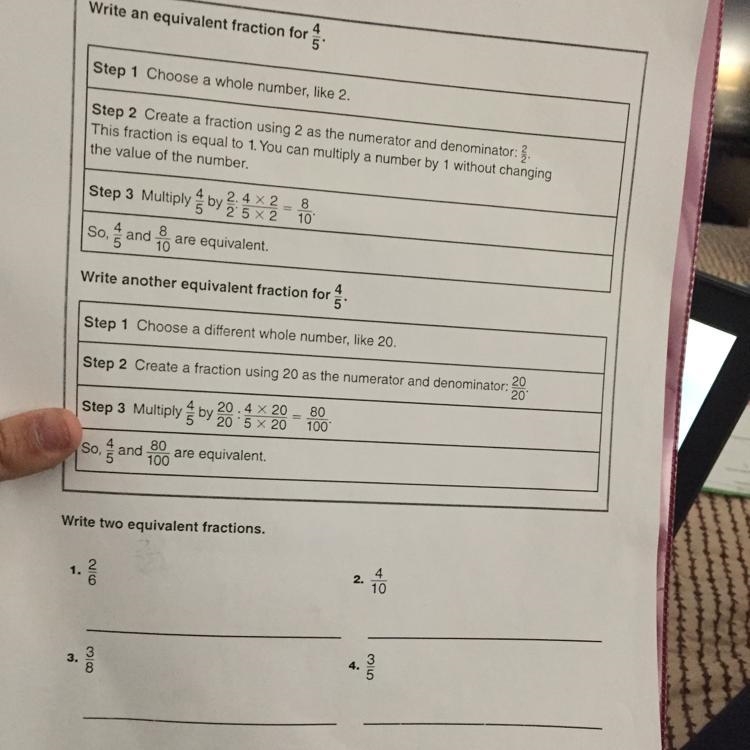 Generate equivalent fractions, answers please-example-1