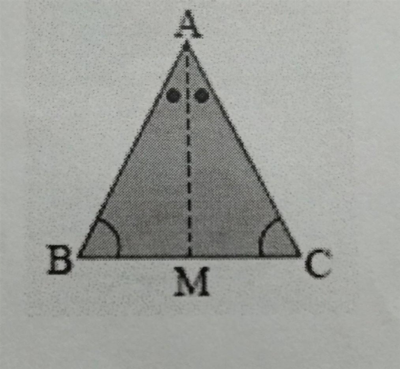 If two angles of a triangle are equal, prove that the triangle has a pair of equal-example-1