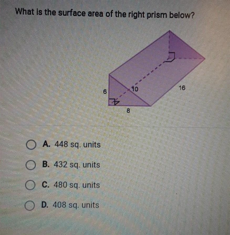 What is the surface area of the right prism below? HELP ME PLEASE IM STUCK!!!!!!​-example-1