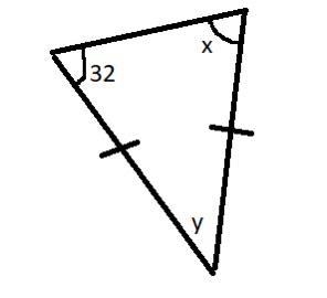 Find the values of x & y. Explain your thinking and include terms or concepts-example-1