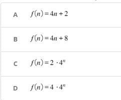 A sequence has a ratio of 4. When n = 1, the value of the function is 16. Which function-example-1