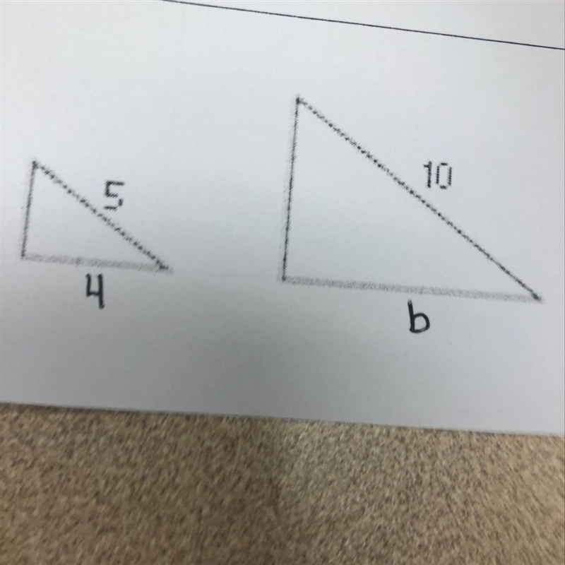 The figures in each pair are similar. fine the missing length-example-1