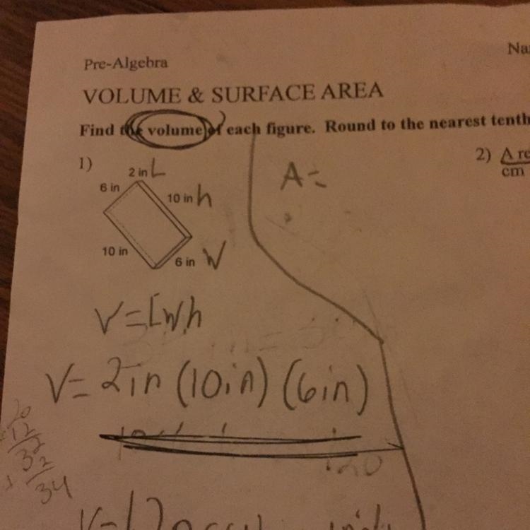 Please show me how to do the volume and the surface area-example-1