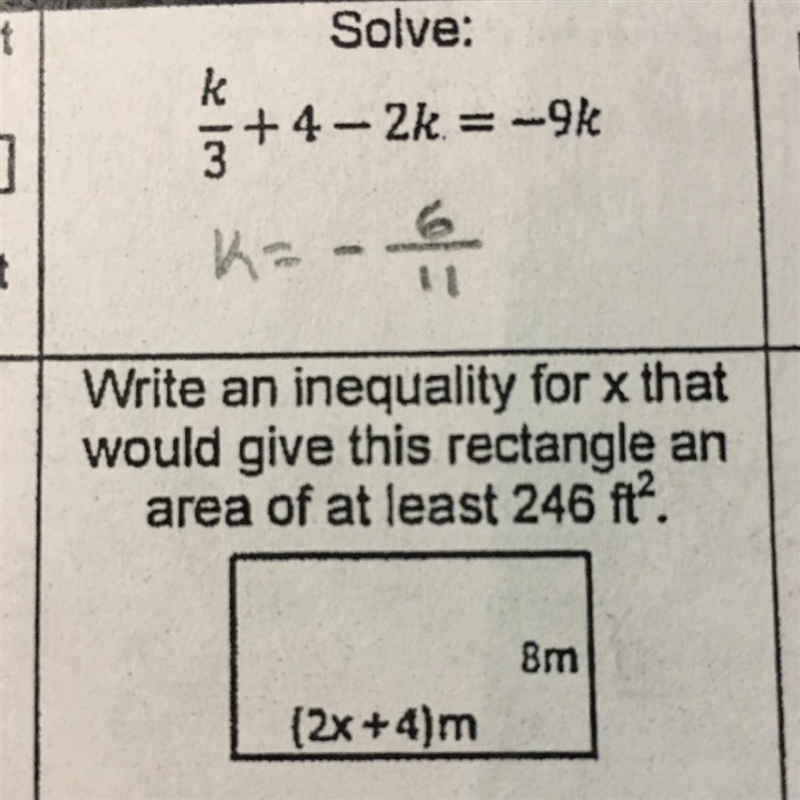 Write an inequality for x that would give this rectangle an area of at least 246 it-example-1