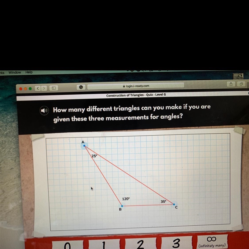 How many different triangles can you make if you are given these three measurements-example-1