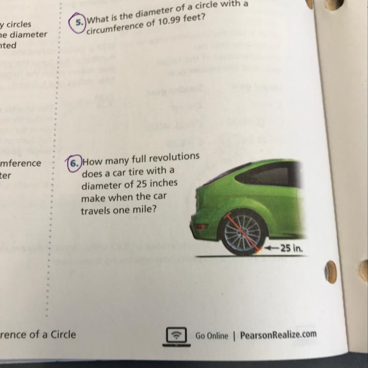 25inches make when the car travels one mile ?-example-1