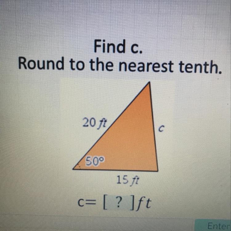 Find c. Round to the nearest tenth.-example-1