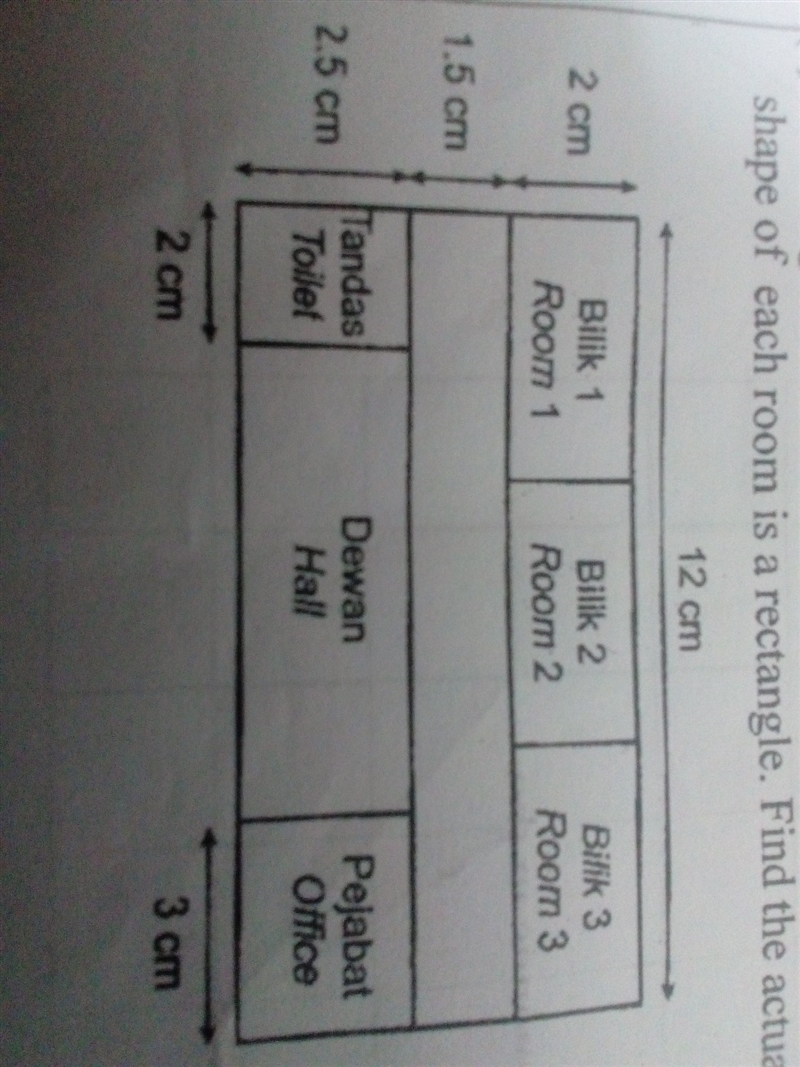 The diagram shows a scale drawing of the floor plan of a tuition centre drawn to a-example-1