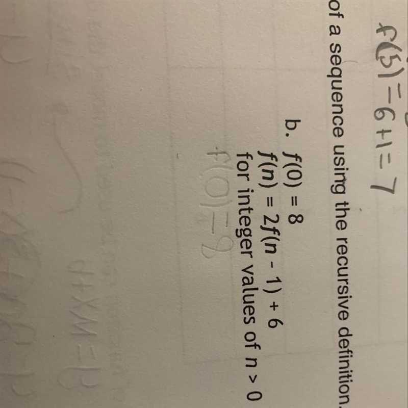 Please help. Find the first 4 terms in a sequence using the recursive definition.-example-1