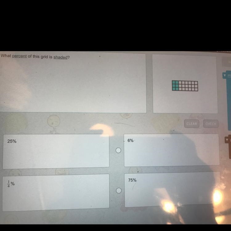 What percent is this grid shaded?-example-1