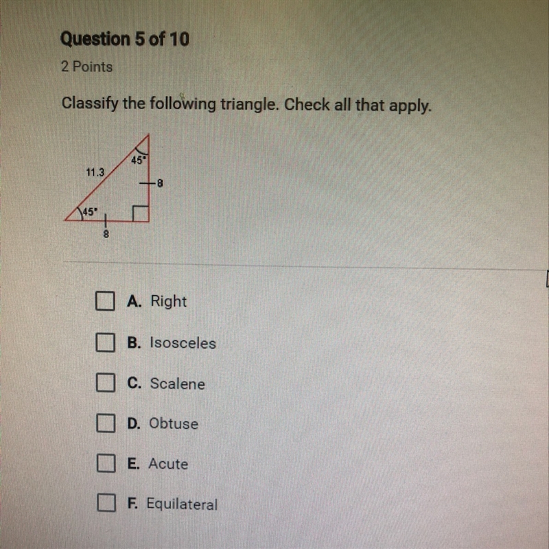 Classify the following triangle!-example-1