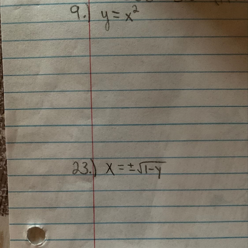 Determine whether the relations represent y as a function of x.-example-1