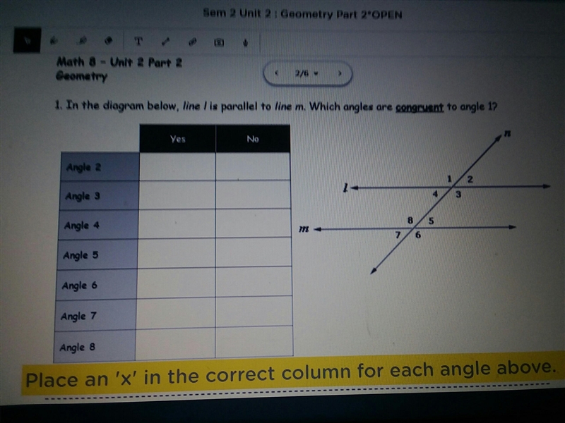 In the diagram below line l is parallel to line m which angles are congruent to angle-example-1