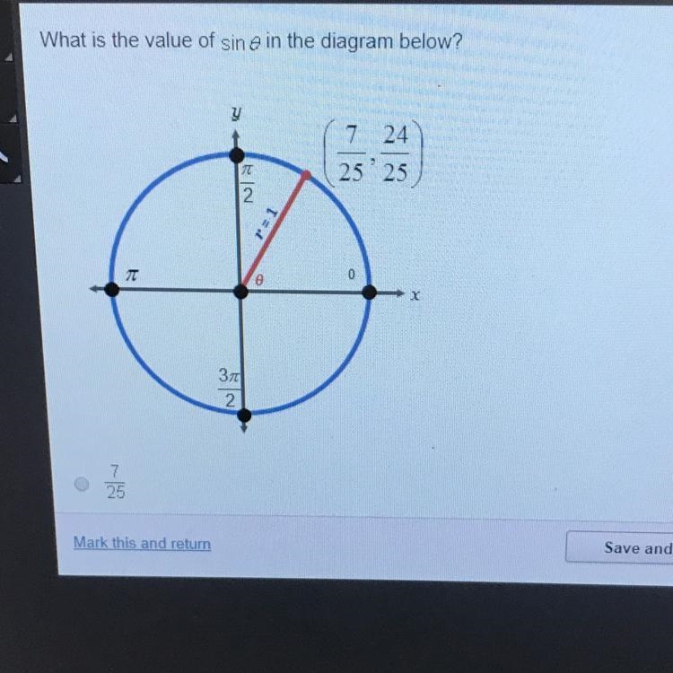 A=7/25 B=7/24 C=24/25 D=24/7-example-1