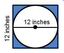 A circle fits in a square with sides of 12 inches. What is the approximate area of-example-1