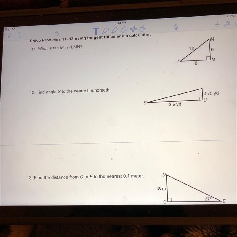 PLEASE HELP ASAP !! TANGENT RATIO-example-1