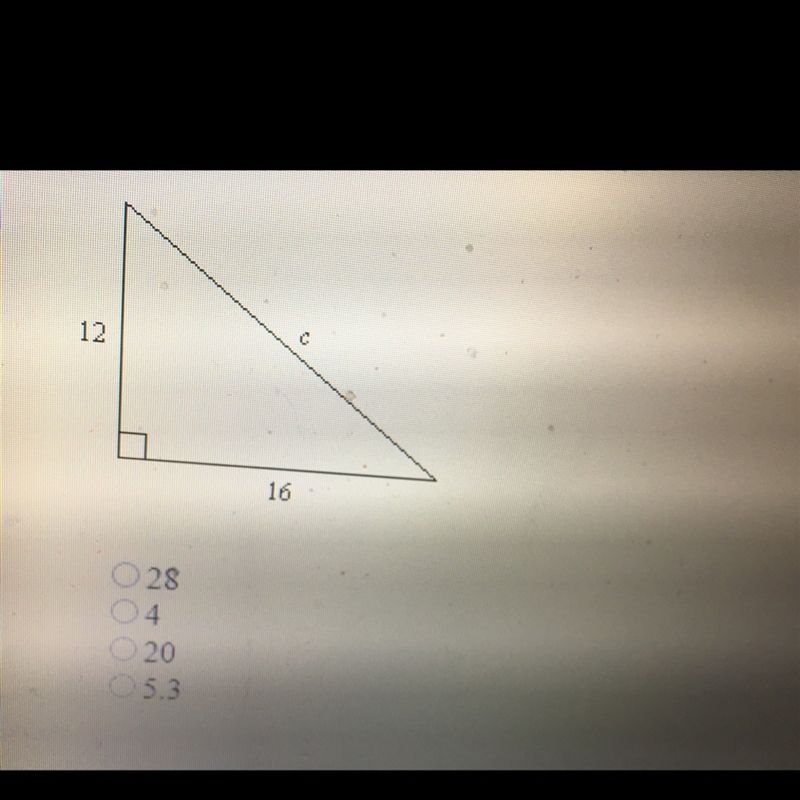 What is the length of the hypotenuse of the right triangle shown?-example-1