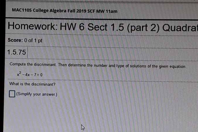 What is the discriminant​-example-1