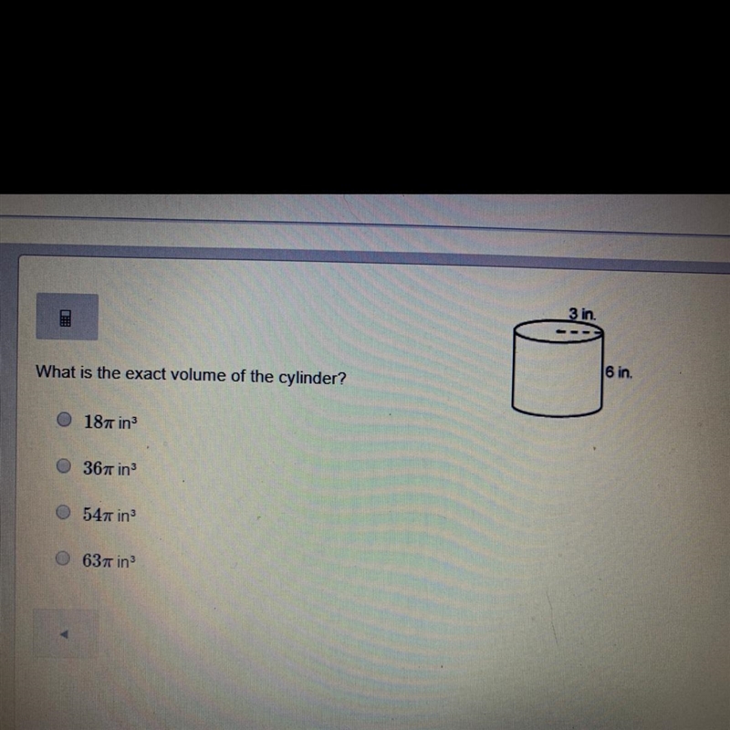 What is the exact volume of the cylinder-example-1