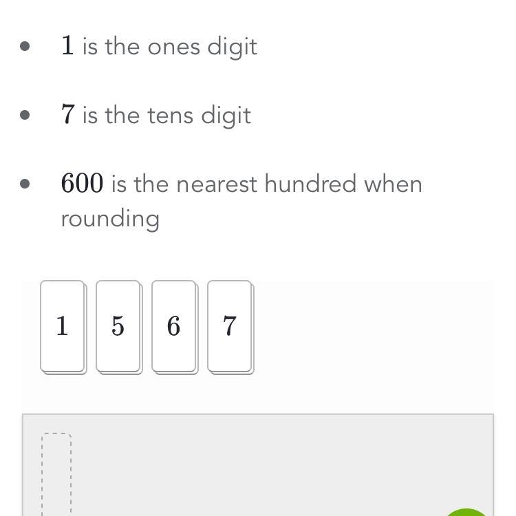 Drag the cards to create a three -digit number that matches these rules Note:not all-example-1