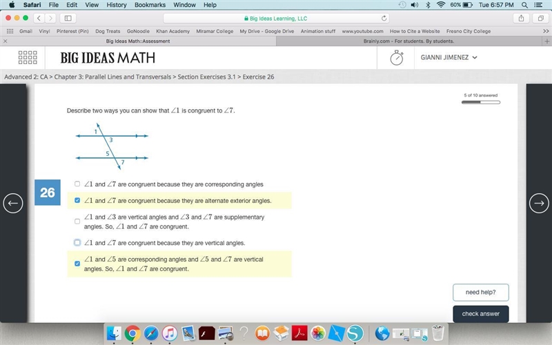 The highlighted things are the answers but my teacher is making us show our work. Help-example-1