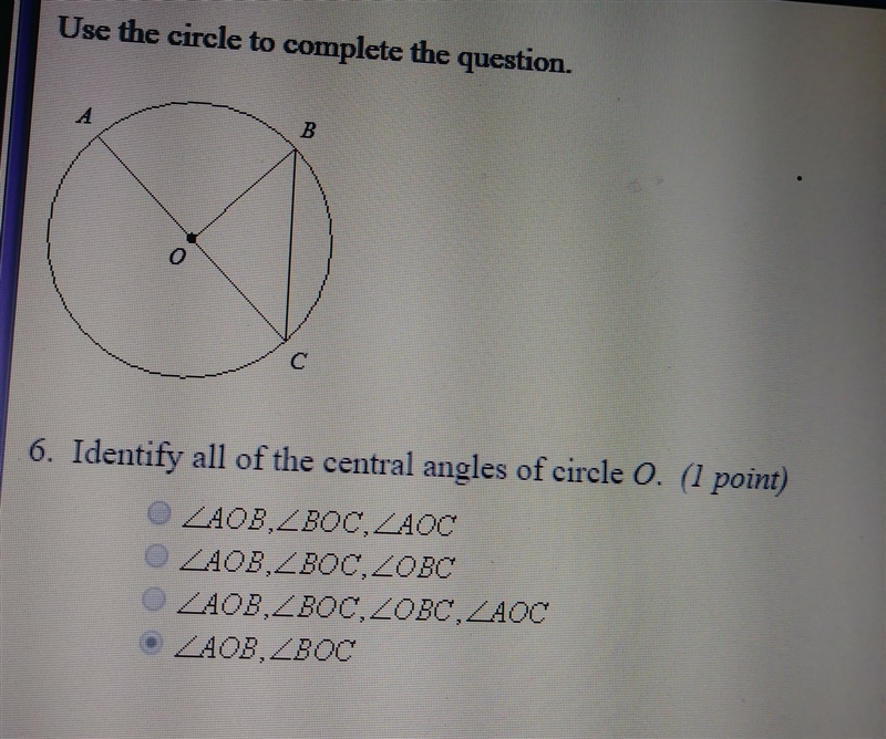 Please and thank you!! check my answer. identify all of the central angles of circle-example-1