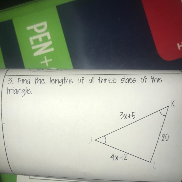 Find the lengths of all three sides of the triangle.-example-1