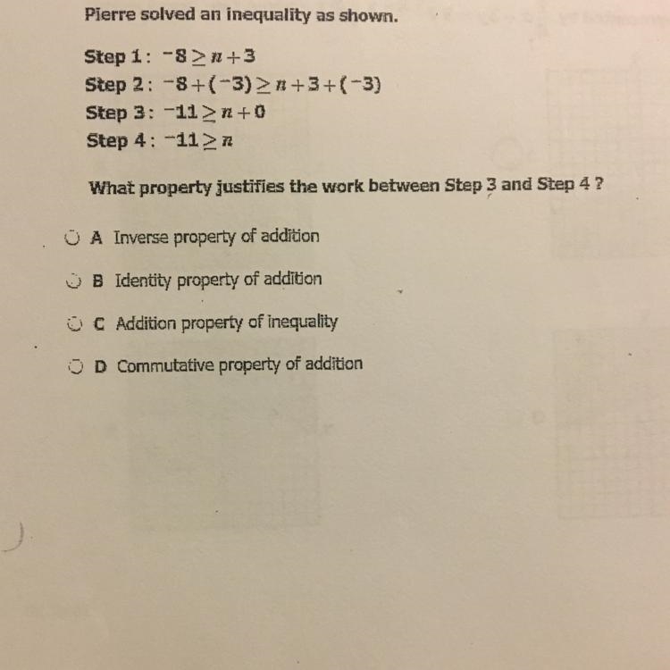 What property justifies the work between Step 3 and Step 4? A) Inverse property of-example-1