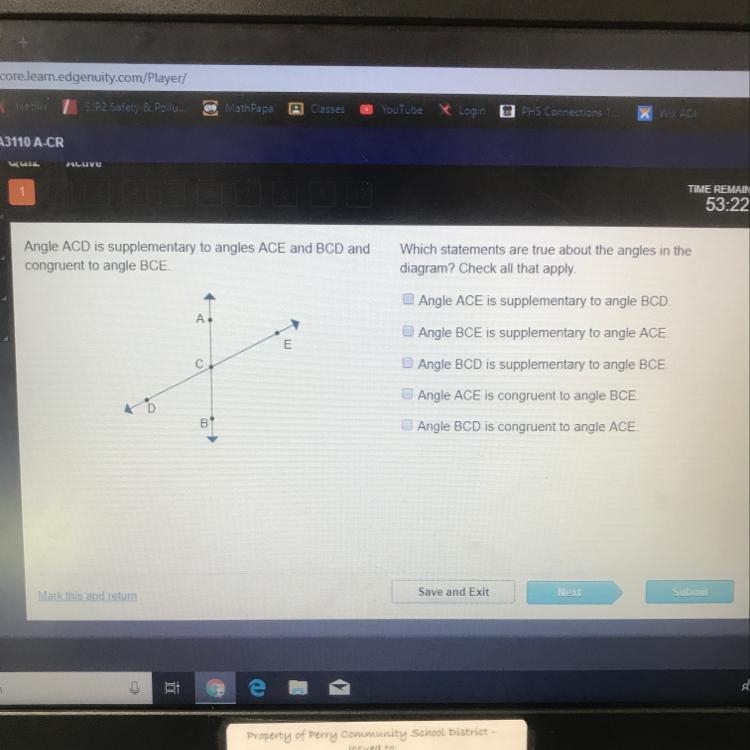 Which statement are true about the angles in the diagram? Check all that apply-example-1