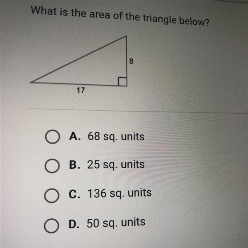 What is the area of the triangle given in the picture?-example-1