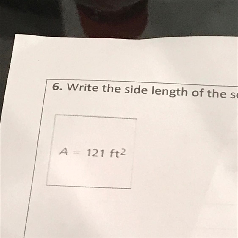 6. Write the side length of the square as a square root. Is the side length a rational-example-1