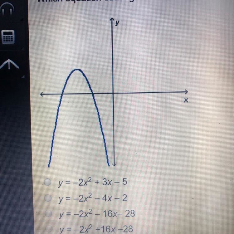 Which equation could generate the curve in the graph below?-example-1