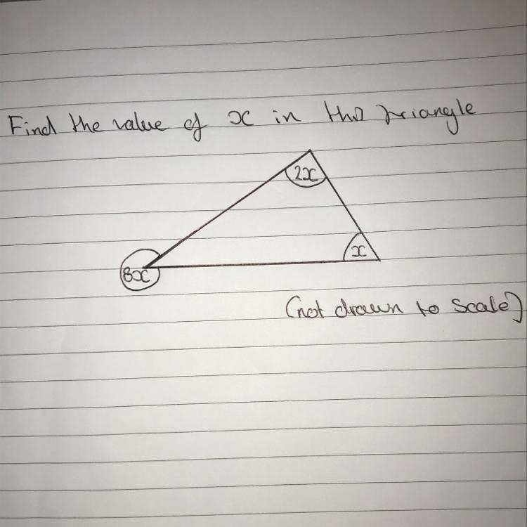 Find the angle x in this triangle-example-1