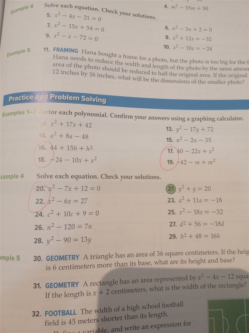 Can anyone help me do the questions that are circled with red and you don't need to-example-1