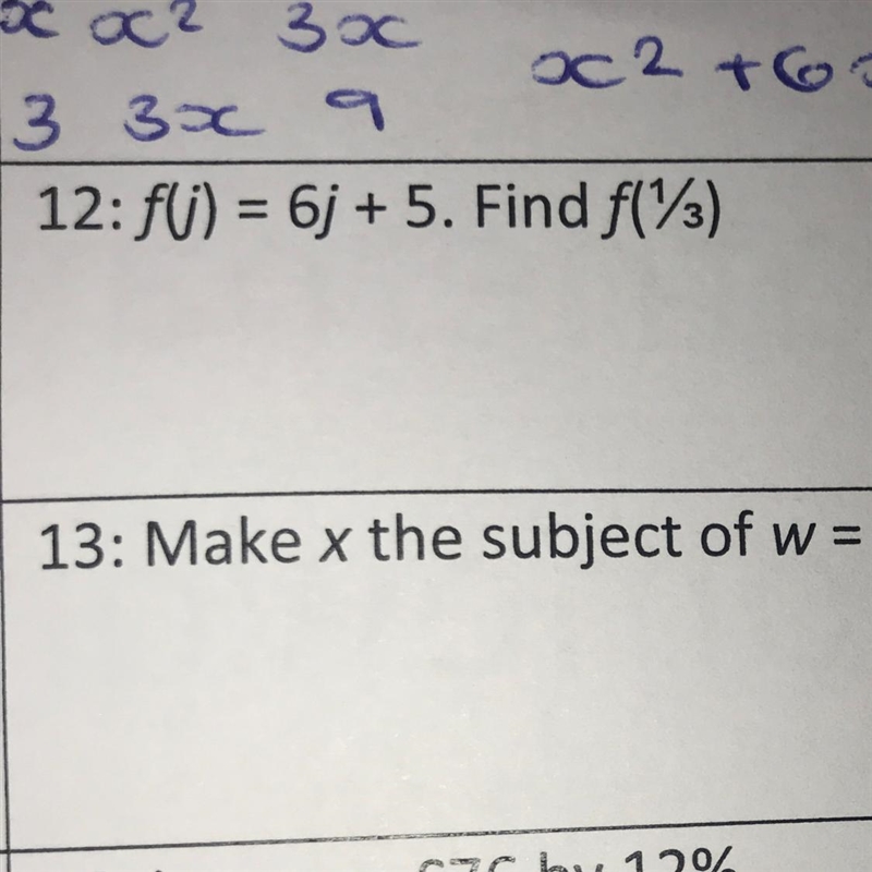 F(j)=6j+5. Find f(1/3)-example-1