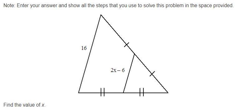 Find the value of x. This is for Triangles in Geometry.-example-1