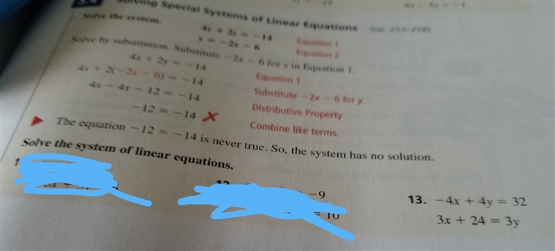 One solution, infinitely many solutions, or no solution for #13?-example-1