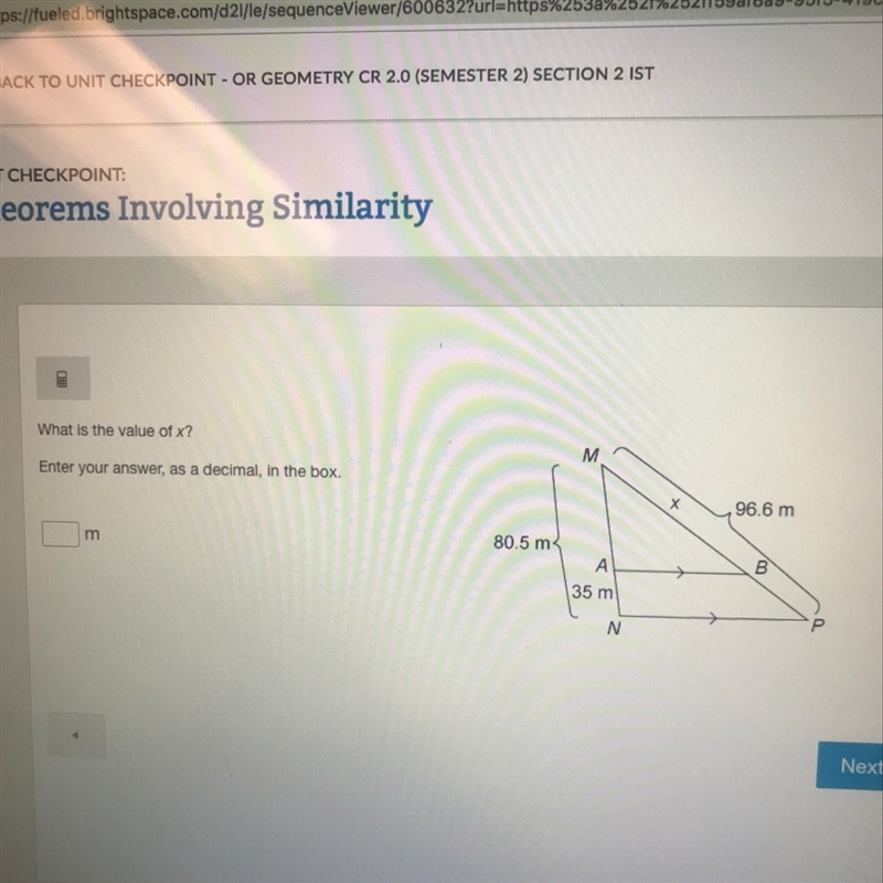 What is the value of X? Enter answer as a decimal...-example-1