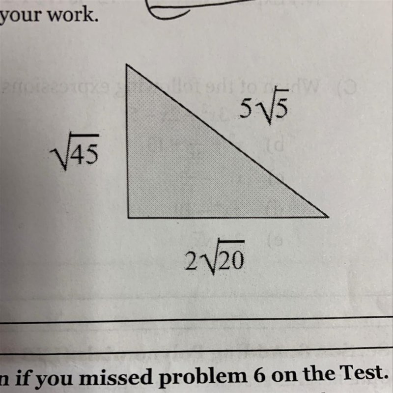 Find the perimeter of the triangle shown.Simplify your answer.Show all your work.-example-1