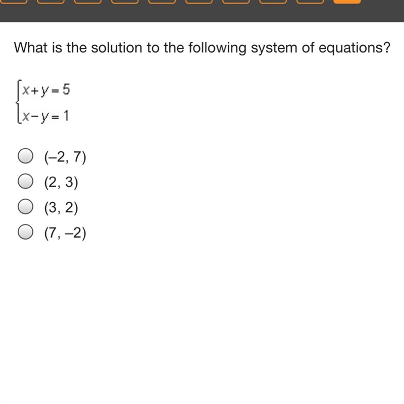 What is the solution to the following system of equations?-example-1