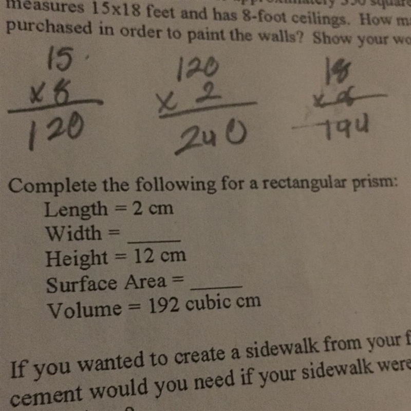 Complete the following for a rectangular prism-example-1